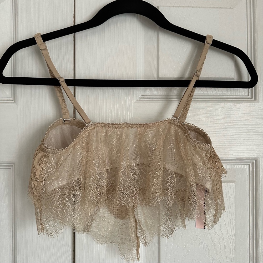 Victorias Secret Dream Angels Flutter Sheer Lace Bralette Sz S Coquette Sexy - Picture 3 of 8